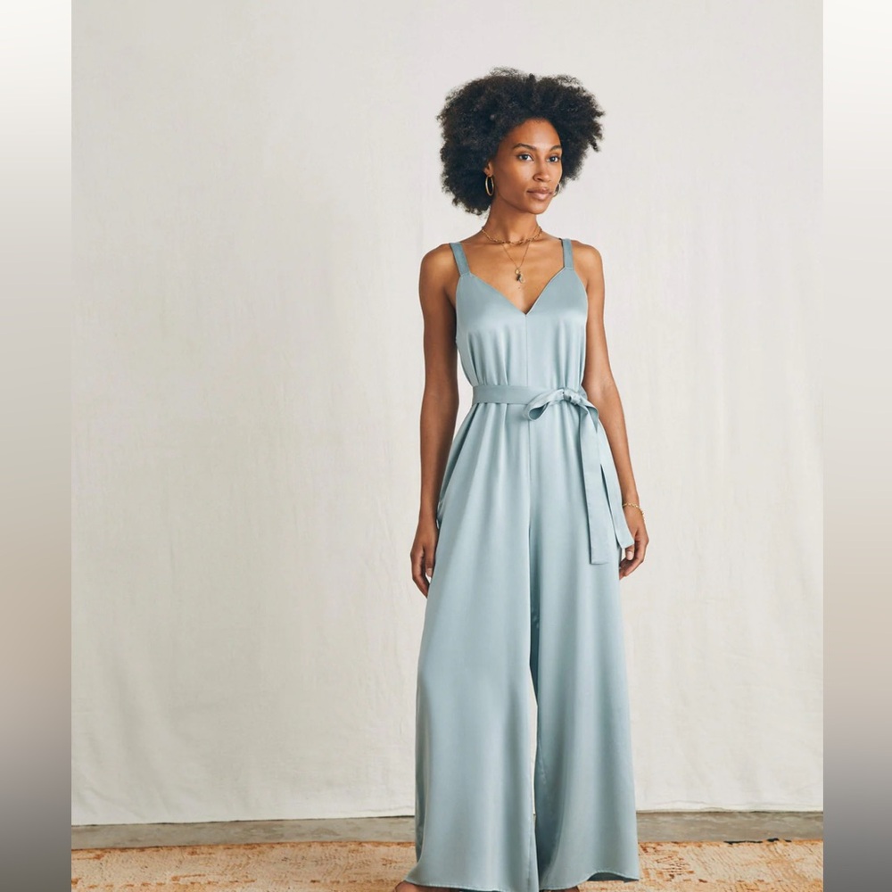 Women's Blue Silk Jumpsuit